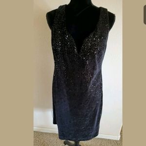 Blu Sage 14 Black  Scalloped Hem Sequin Embellishe